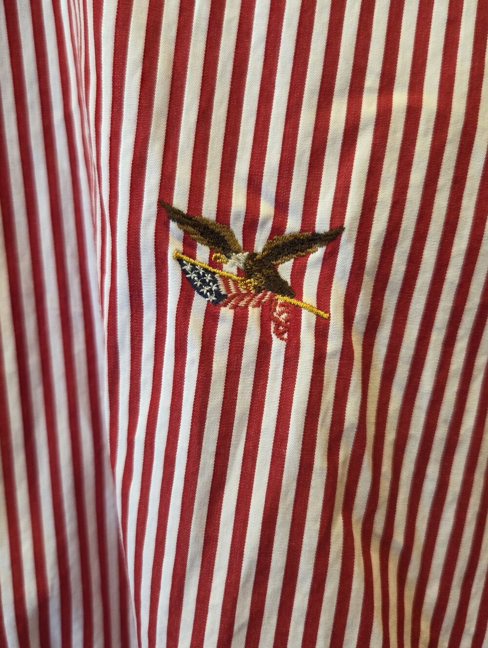 American Living Striped Oxford Button Up Shirt | Men's XL | Red & White Classic